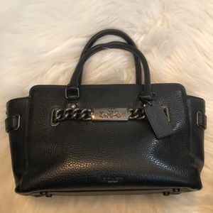 Coach black pebble leather shoulder/ hand bag